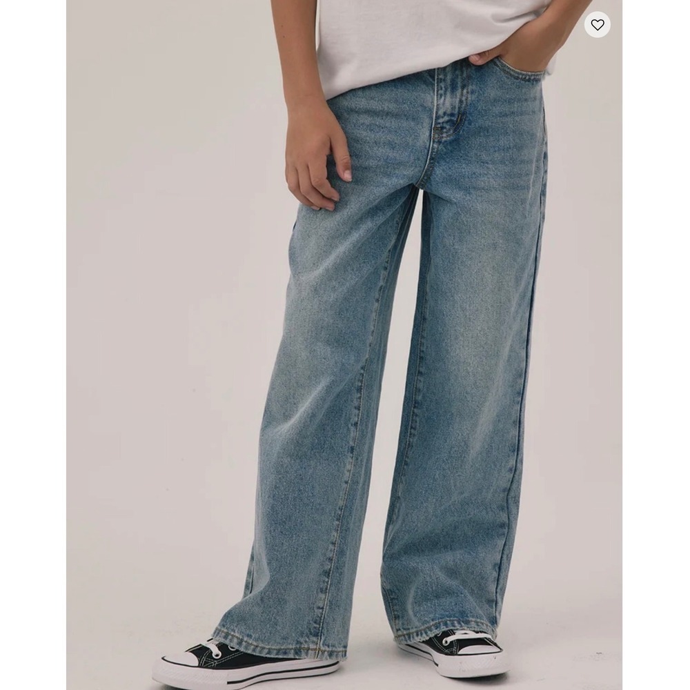 RSQ Extra Baggy Jeans Kids Size 12 Light Wash Wide Leg Skater Denim Preloved